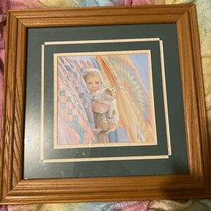 Small Amish Girl and Cat Print